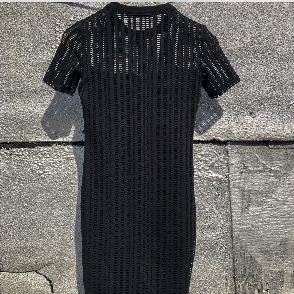 T Alexander Wang Woman’s Sheer Laser Cut Black Bodycon Whimsigoth Mini Dress S - Picture 6 of 16